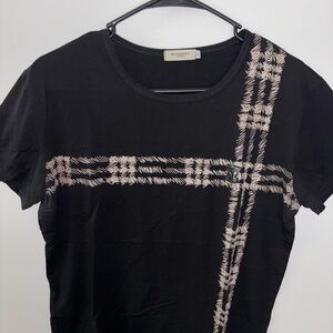 Tshirt Center Black Plaid Short Sleeve Tee